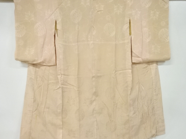 JAPANESE KIMONO / ANTIQUE JUBAN / SILK / MON KINSHA / WOVEN MARI BALL